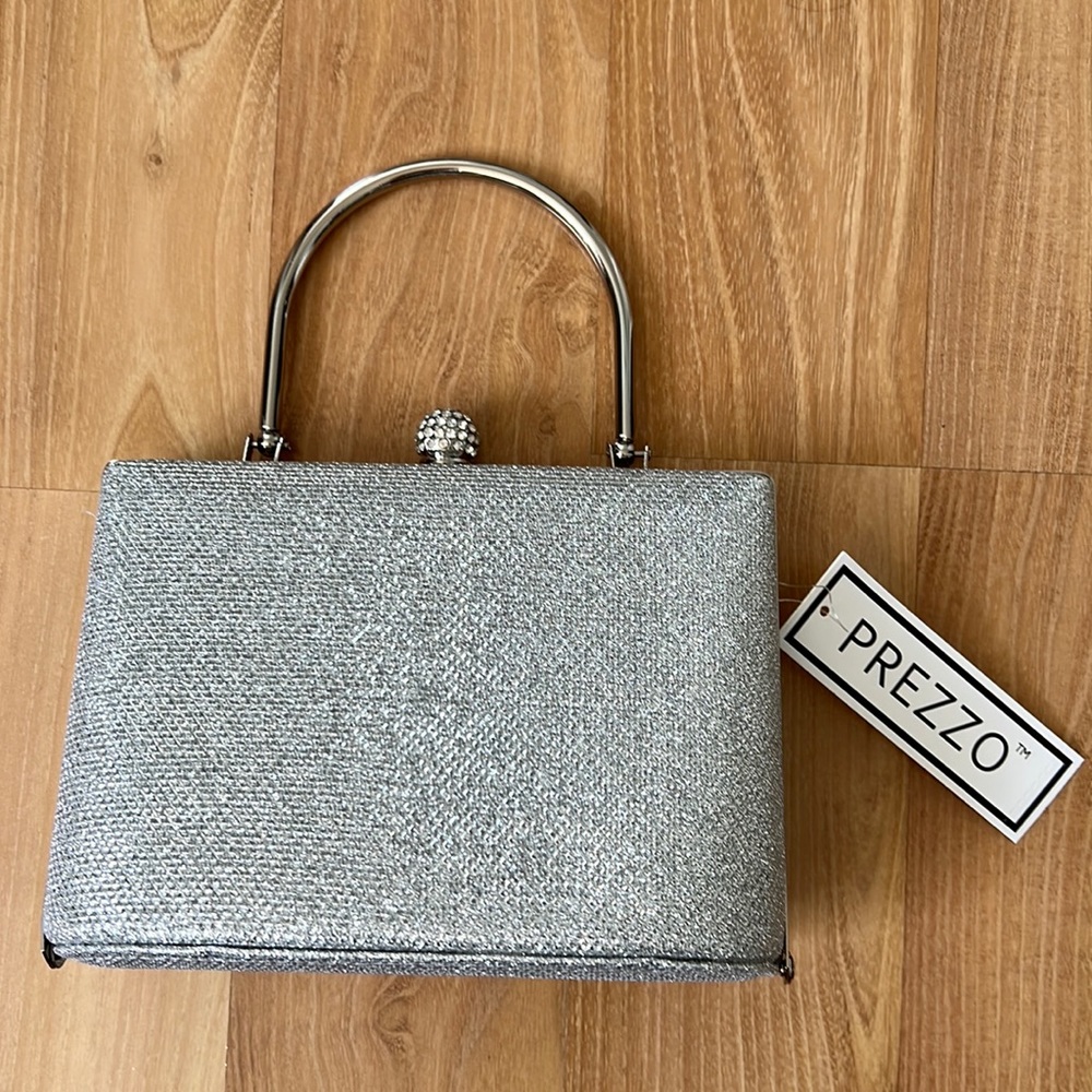 Prezzo Silver Glitter Clutch / Crossboday